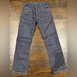 New GAP Size 12 Dark Rinse Straight Leg Denim Jeans w/ Adjustable Waist Tabs